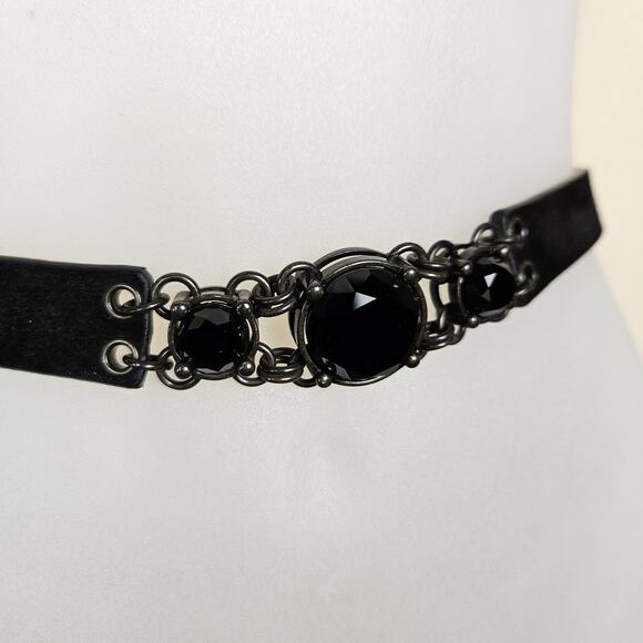 Polo Ralph Lauren Belt Womens M Suede Leather Rhinestone Western Black NFR Rodeo main image 15
